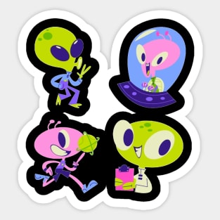 Retro cartoon alien Sticker